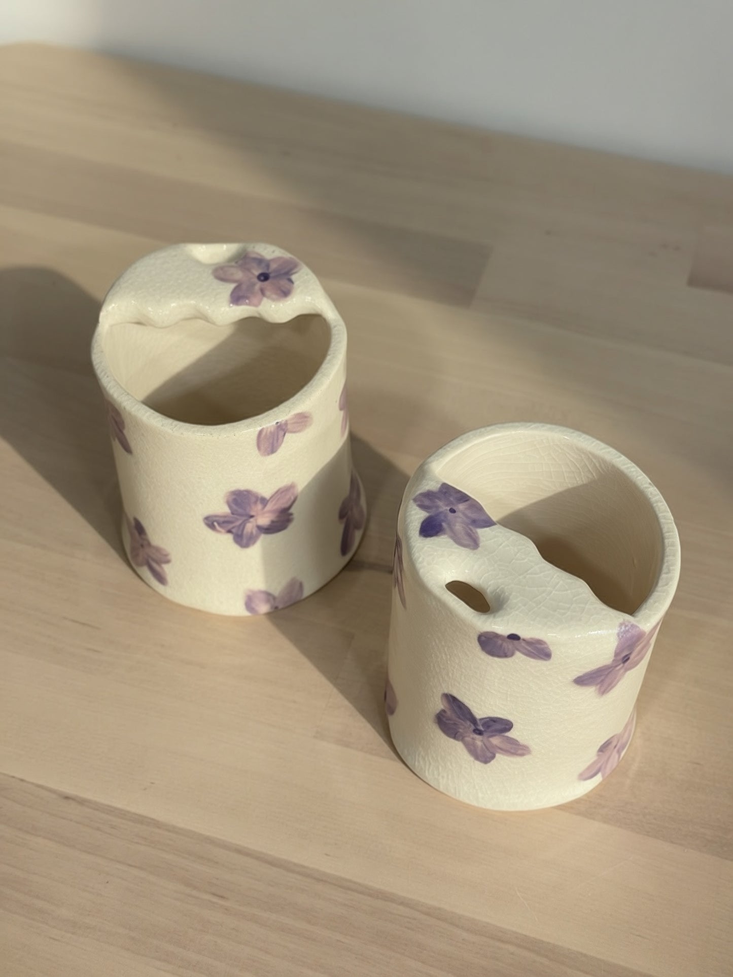 Crackled Floral on the go cup