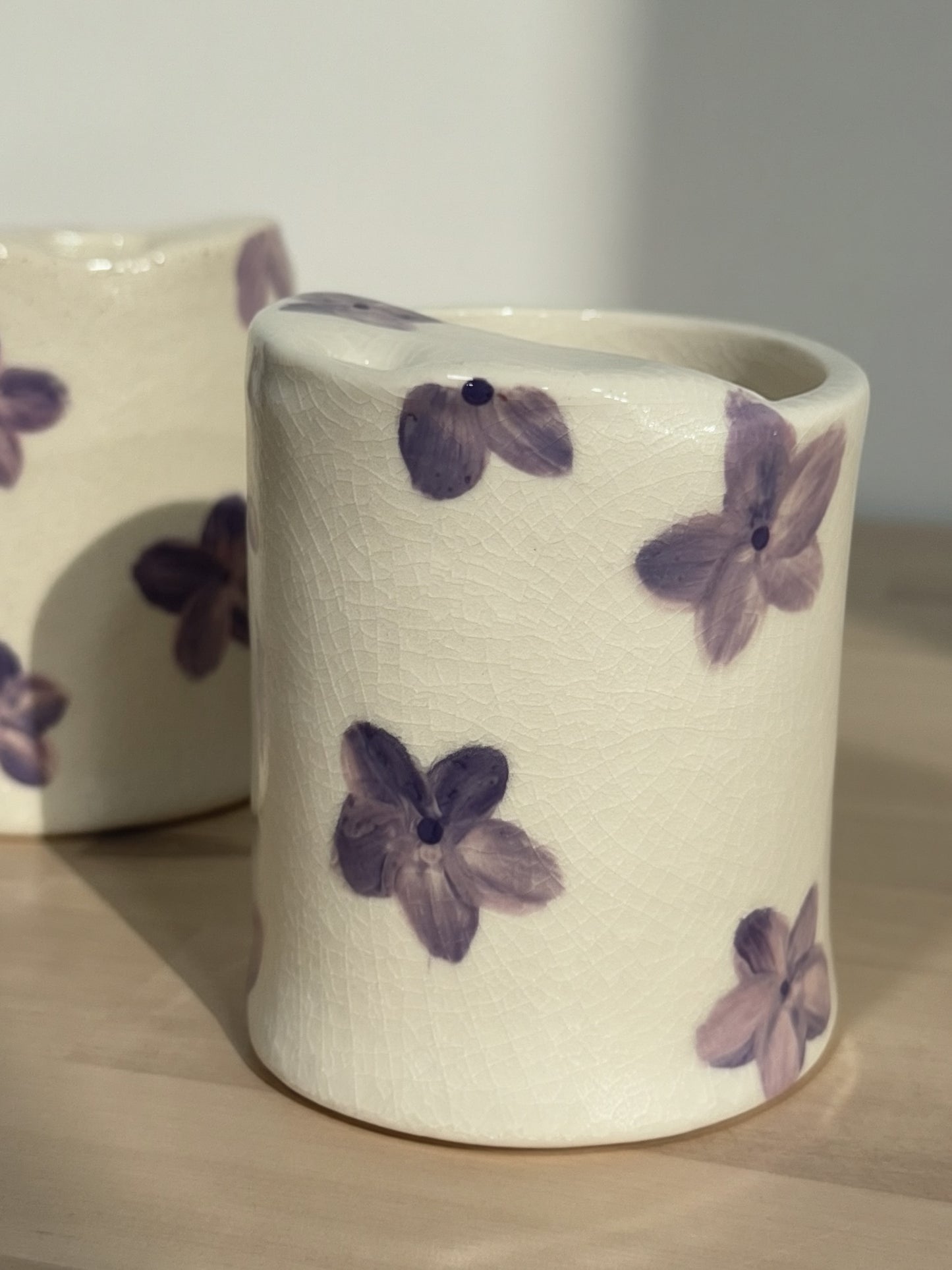 Crackled Floral on the go cup